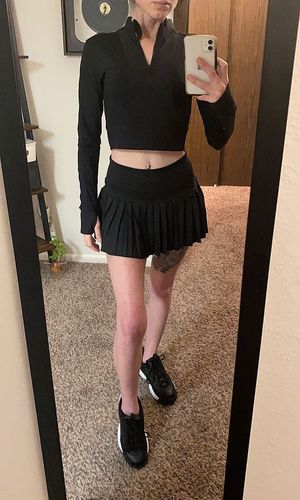 Customer photo review of Black Pleated Tennis Skirt