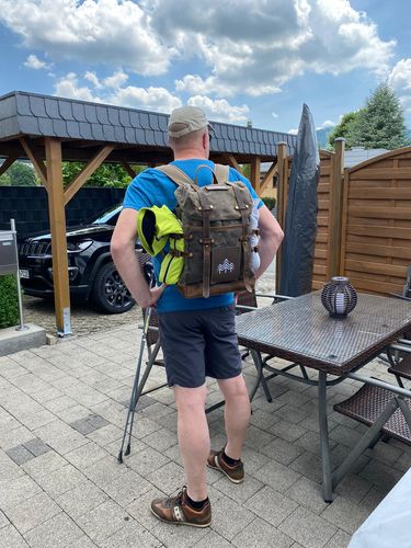 Customer photo review of Rucksack Mit Patch / Olivgrau (🌲)