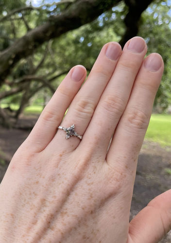 Customer photo review of Salt and Pepper Kite Little Crown Ring