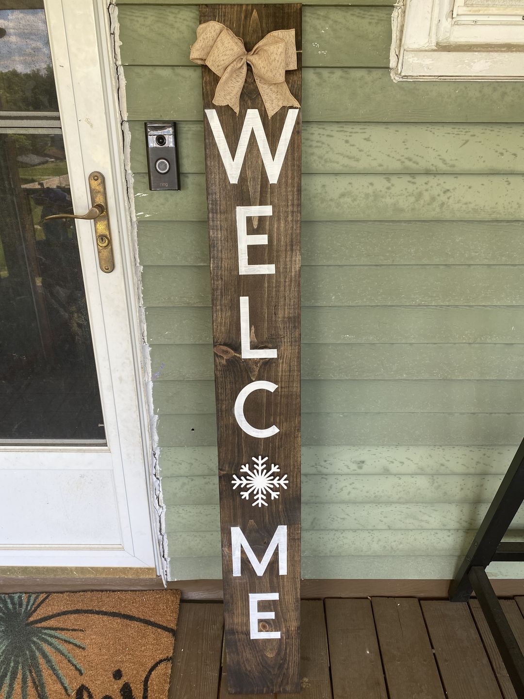 Customer photo review of Unfinished Wooden Snowflake Shape - Winter Decor - Craft - up to 24" DIY