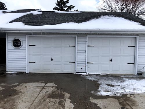 Customer photo review of Decorative Garage Door Hinge and Handle Magnet Accents (6-PC Set)