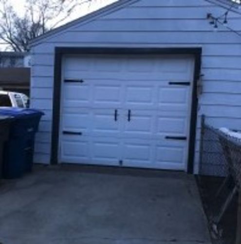 Customer photo review of Decorative Garage Door Hinge and Handle Magnet Accents (6-PC Set)