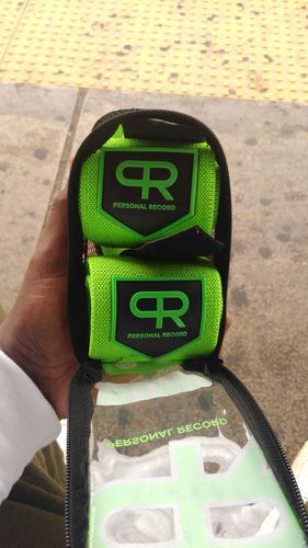 Customer photo review of Personal Record Heavy Duty Premium Wrist Wraps PR901 - Neon