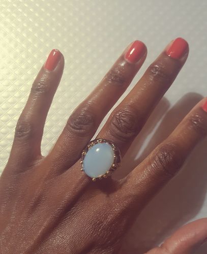 Customer photo review of Silver Moonstone Ring