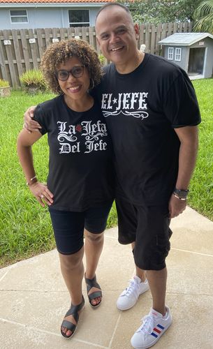 Customer photo review of La Jefa Del Jefe Chingona Mother's Day Ladies Cut T-Shirt