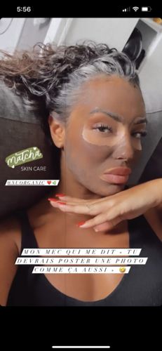 Customer photo review of Instant Matcha Clay Mask