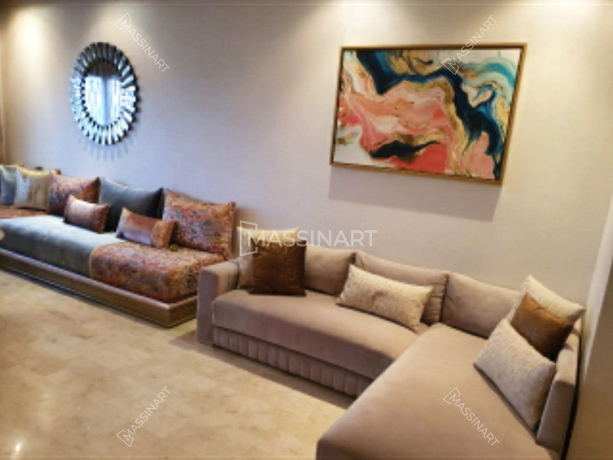 Customer photo review of Abstrait fluide coloré - Tableau moderne - encadrement Américain