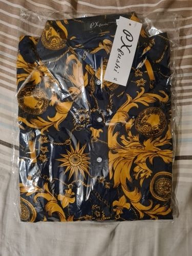 Customer photo review of 2021 Summer New Men's Printed Shirts Shorts 2 Piece