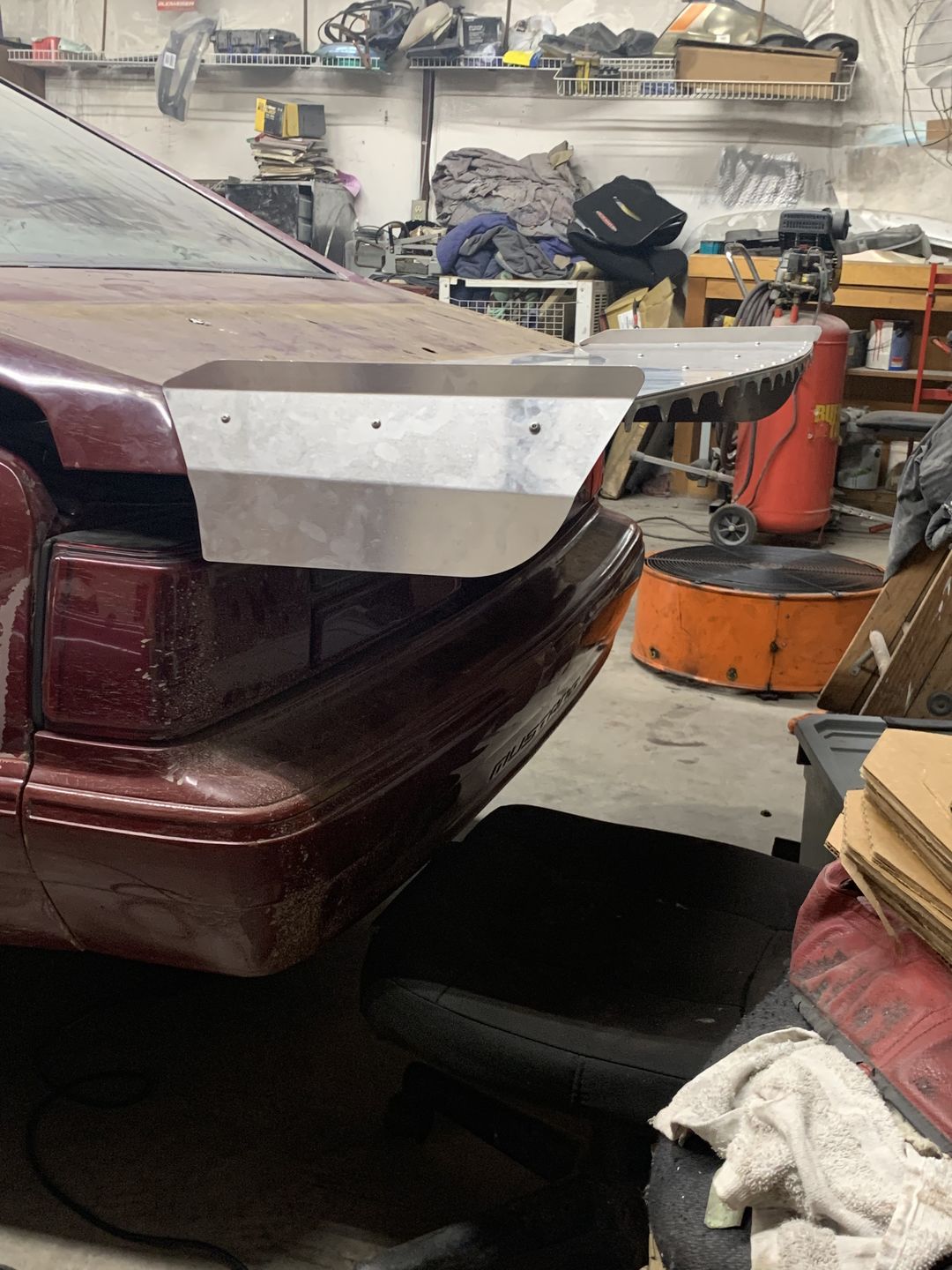 Customer photo review of Motion Raceworks Fox Body Mustang Hatchback 15" Strutless Wing