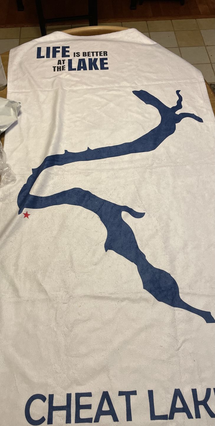 Customer photo review of Custom Lake Beach Towel