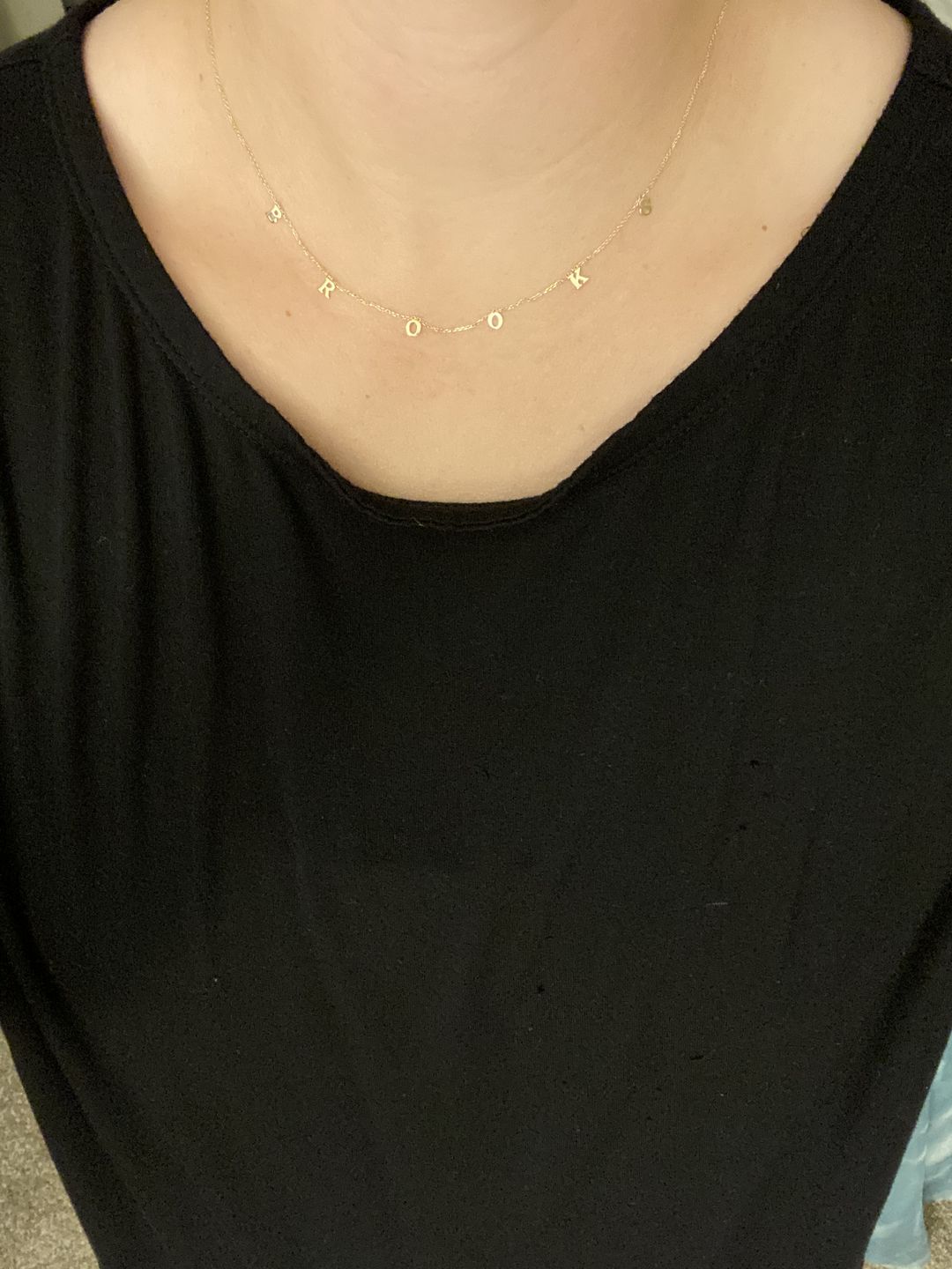 Customer photo review of Dainty Letter Name Necklace