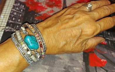 Customer photo review of The Turquoise Protection Wrap Bracelet