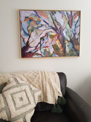 Customer photo review of Eucalypt Forest -  Original Abstract Australian Bush Nature Painting Stretched Canvas Wall Art Print