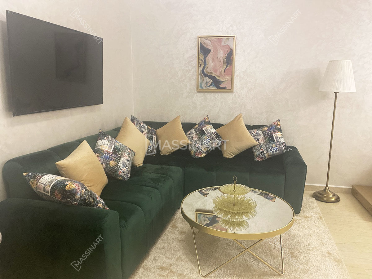 Customer photo review of Abstrait fluide coloré - Tableau moderne - encadrement Américain