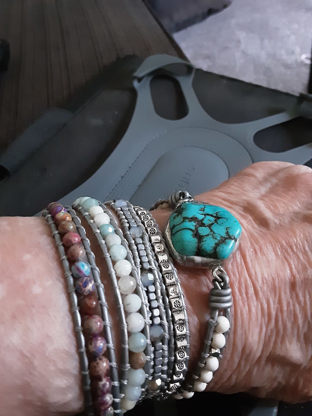 Customer photo review of Healing Turquoise Protection Wrap Bracelet