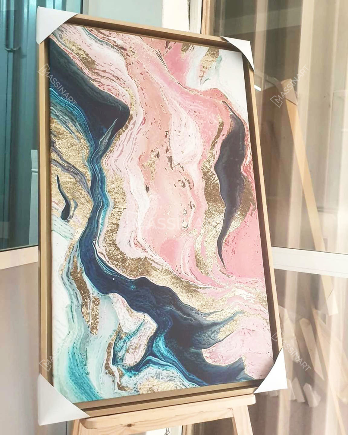 Customer photo review of Abstrait fluide coloré - Tableau moderne - encadrement Américain