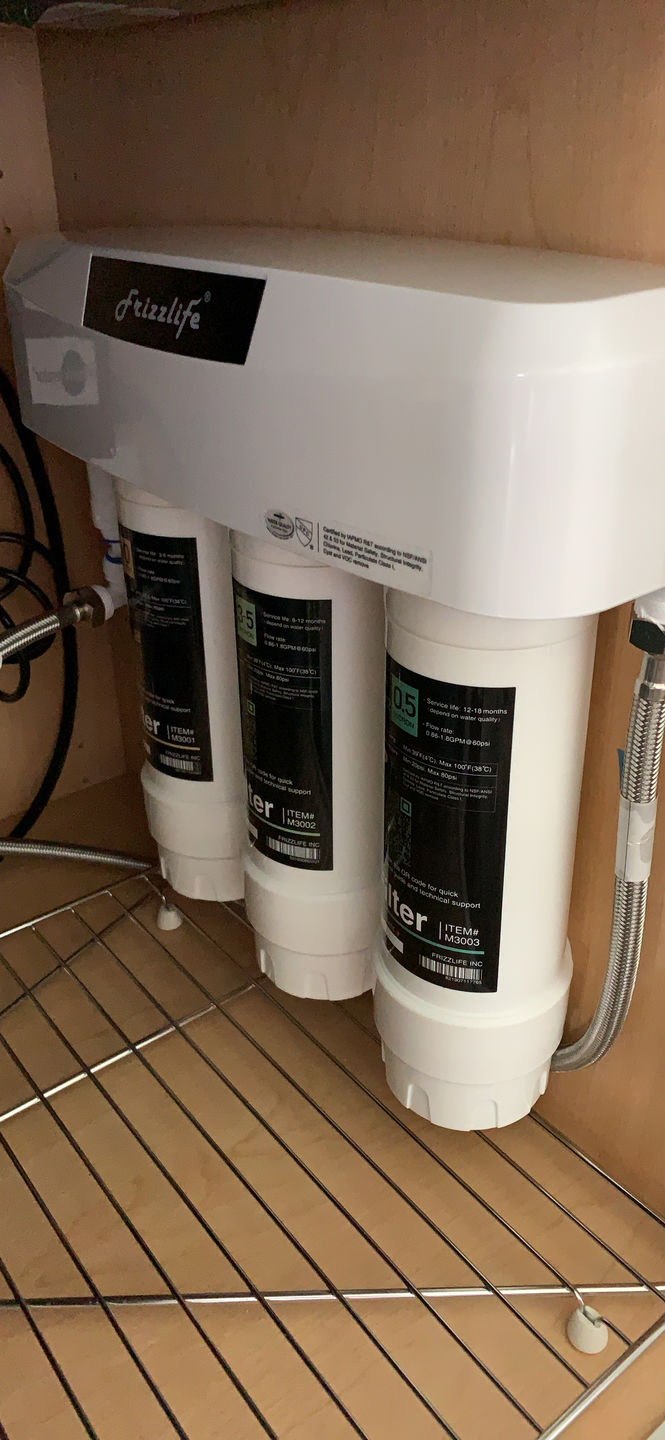 Customer photo review of Frizzlife 3-Stage Under Sink Water Filter System SK99-NEW, Direct Connect