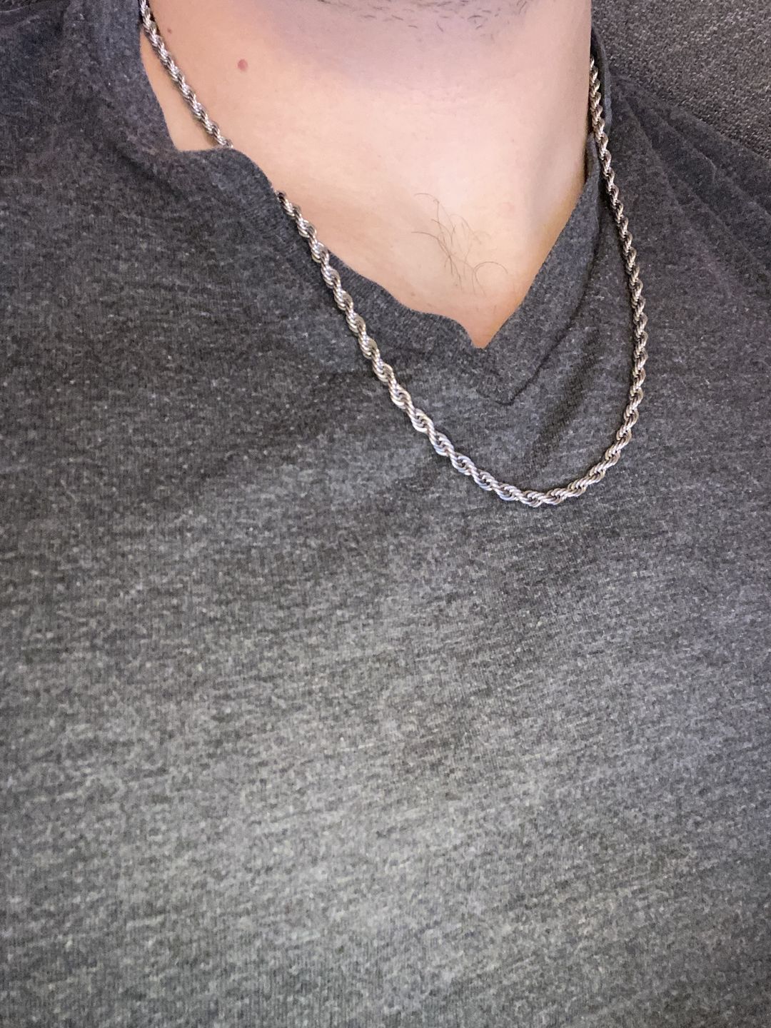 Customer photo review of 4mm Twisted Rope Steel Chain Necklace
