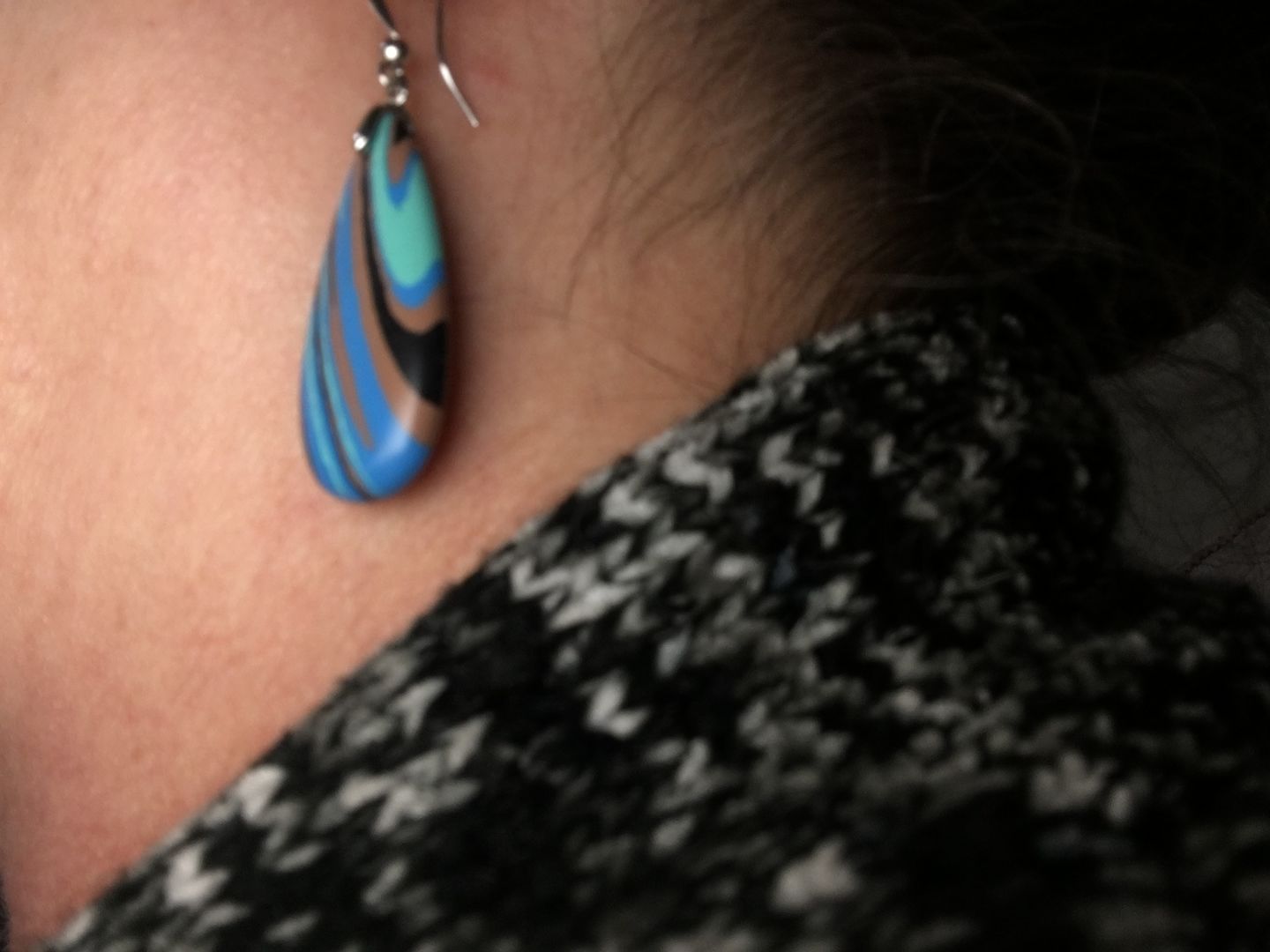 Customer photo review of Imperial Jasper Teardrop Earrings