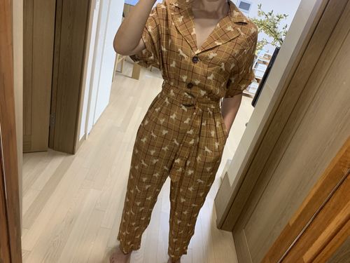 Customer photo review of Blended Fabric Extra Long Jumpsuits