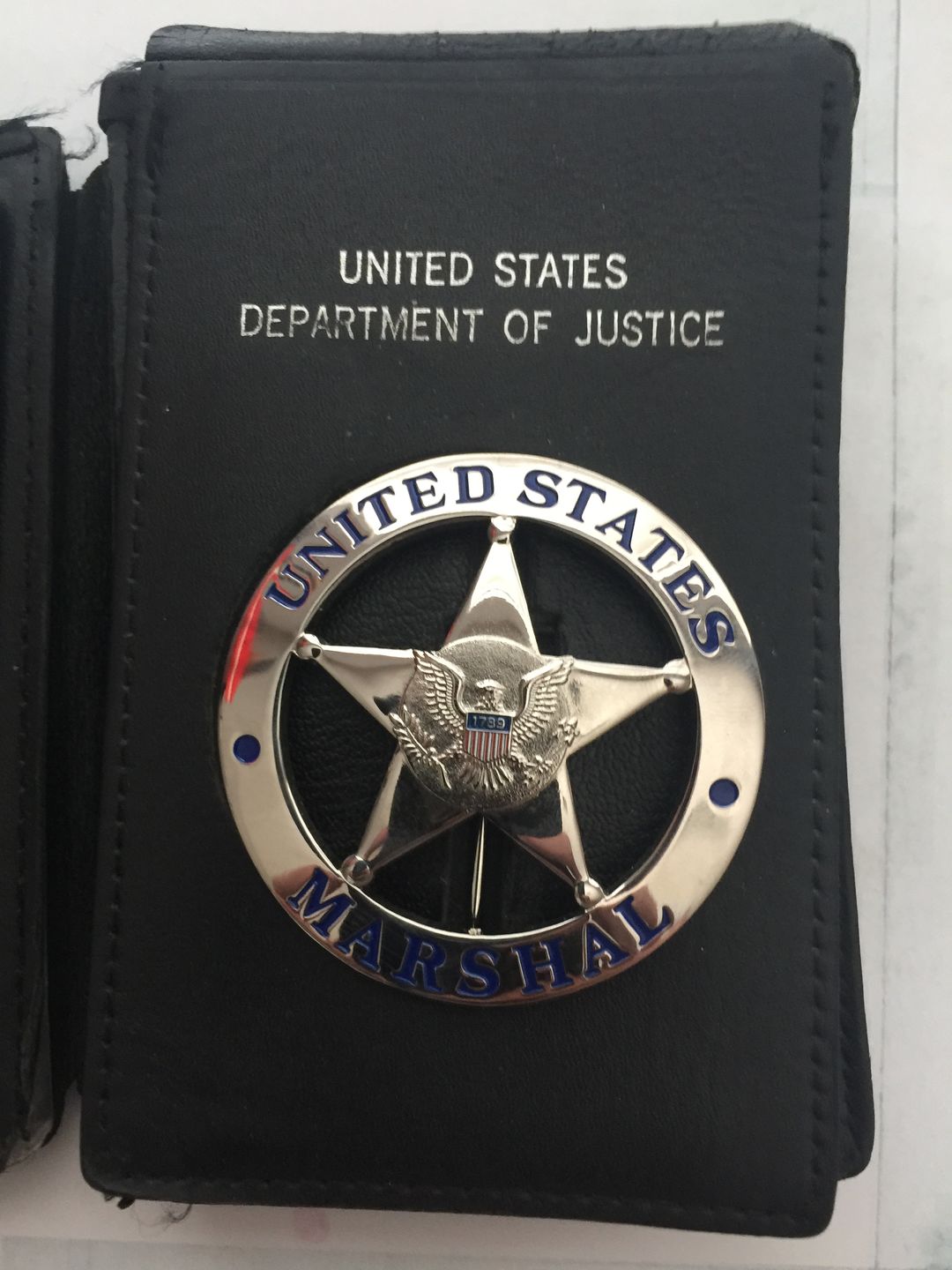 Customer photo review of US Federal Court Law Enforcement MARSHAL Badge Solid Copper Replica Movie Props