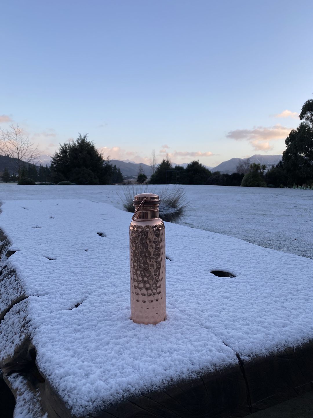 Customer photo review of Copper Water Bottle