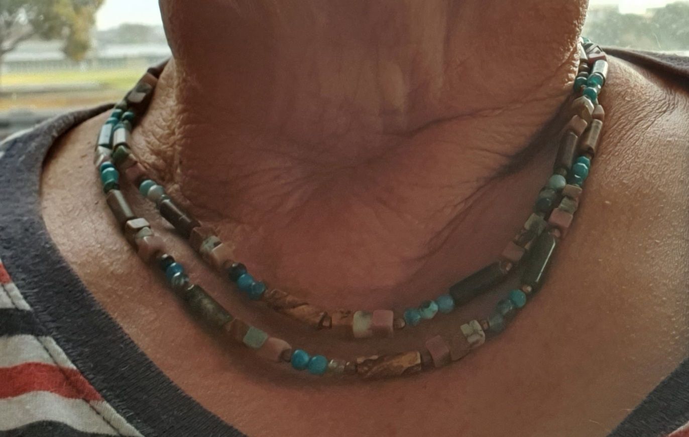 Customer photo review of Natural Mixed Gemstone Beaded Choker Necklace