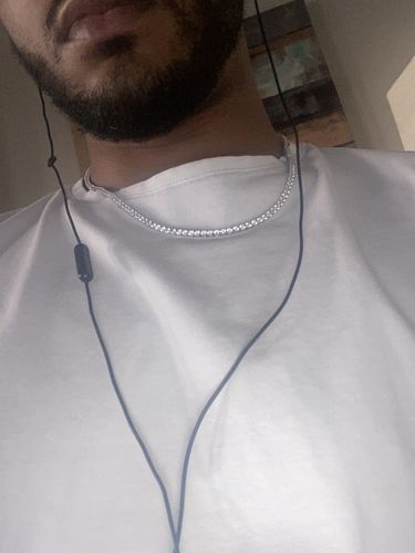 Customer photo review of 925 Silver 3mm Lab Made Small Stone Tennis Chain