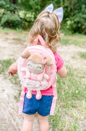 Customer photo review of Personalized Strawberry Doll Backpack