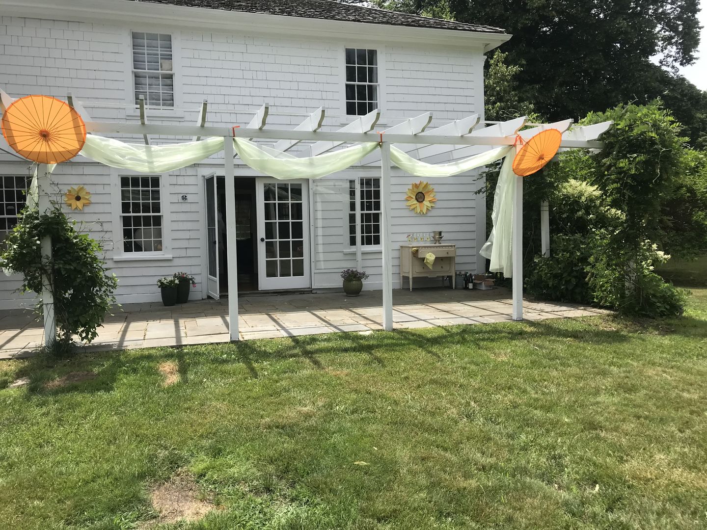 Customer photo review of 28" Orange Paper Parasol Umbrella