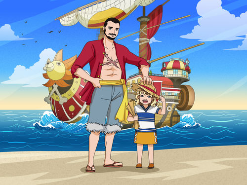 Customer photo review of Caricature cartoon dessinée à la main: En mode Pirate