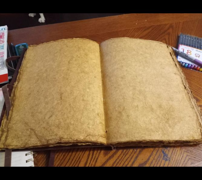 Customer photo review of Vintage Leather Journal with Embossed Heart – Antique Paper