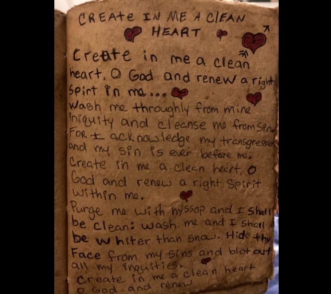 Customer photo review of Vintage Leather Journal with Embossed Heart – Antique Paper