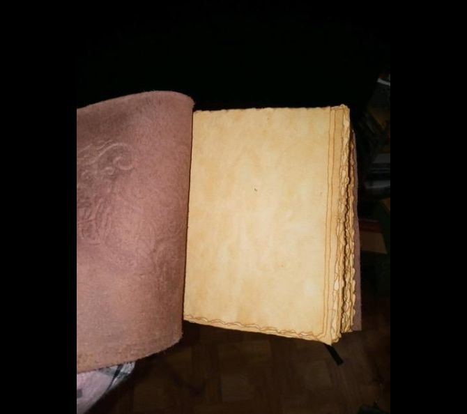 Customer photo review of Vintage Leather Journal with Embossed Heart – Antique Paper