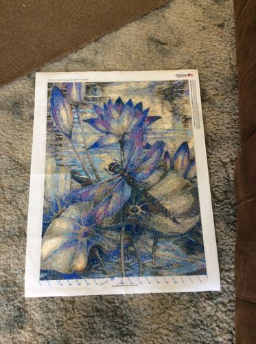 Customer photo review of American Diamond Art Flowers Lotus Dragonfly Diamond Painting PL00468