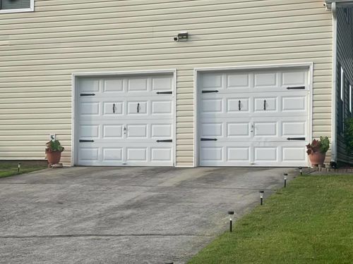 Customer photo review of Decorative Garage Door Hinge and Handle Magnet Accents (6-PC Set)