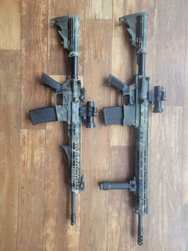 Customer photo review of LR 308 15" DPMS Low Profile Super Light M-LOK Series Free Float Handguards with Partial Top Rail