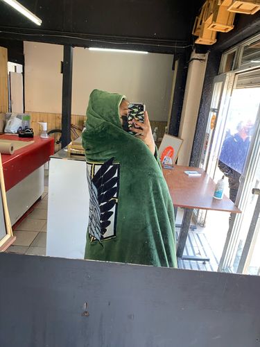 Customer photo review of Kawaii Style Attack on Titan Blanket/Cape