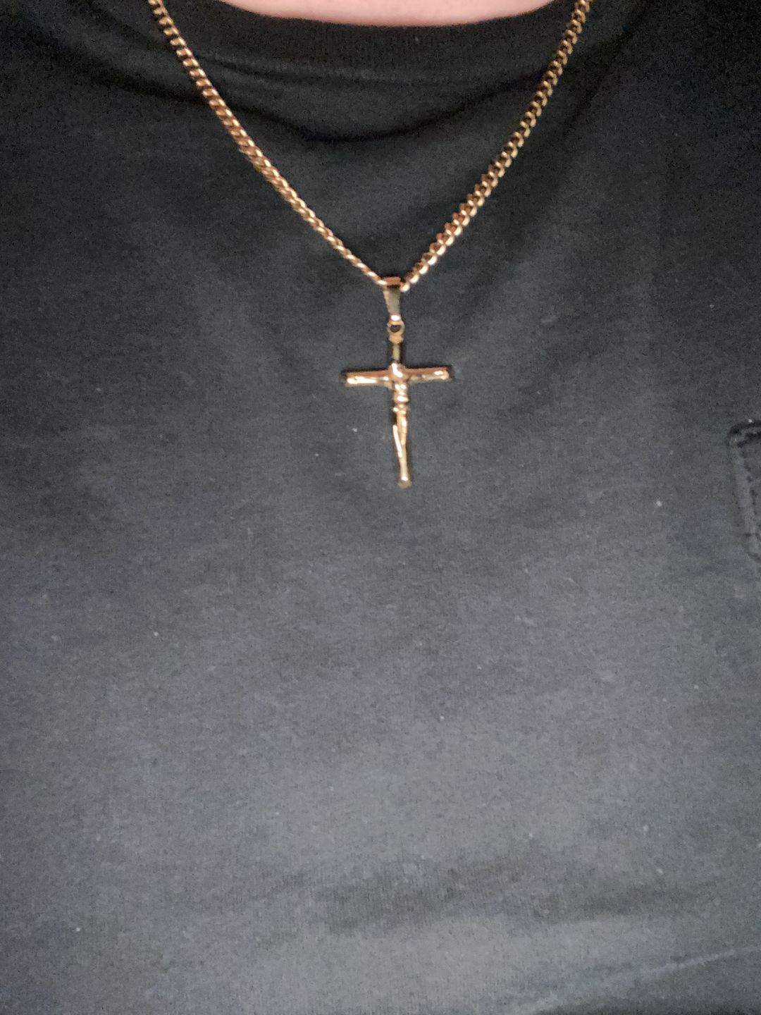Customer photo review of Stainless Steel Crucifix Cross Pendant