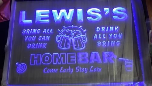 Customer photo review of Personalized Garage With Text Two Colors Home Bar LED Signs (Three Sizes)