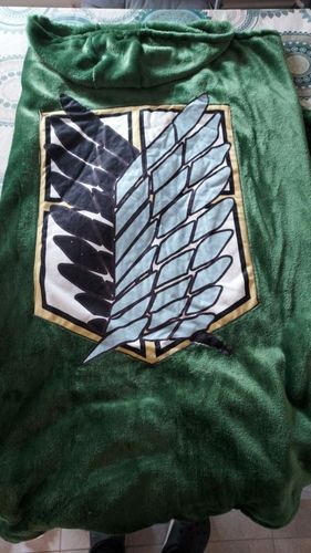 Customer photo review of Kawaii Style Attack on Titan Blanket/Cape