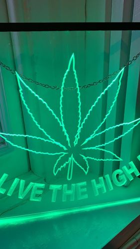 Customer photo review of Personalized Man Cave Two Colors LED Signs (Three Sizes)