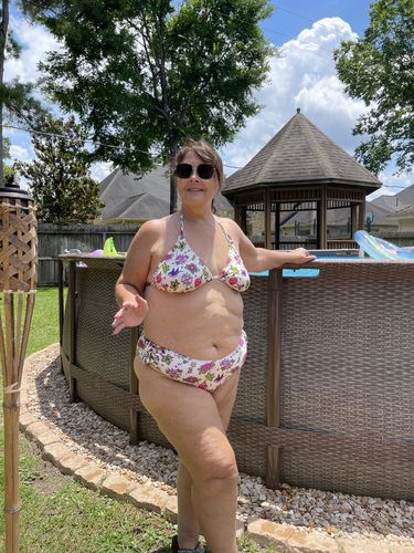Customer photo review of Rose Tattoo Triangle Top