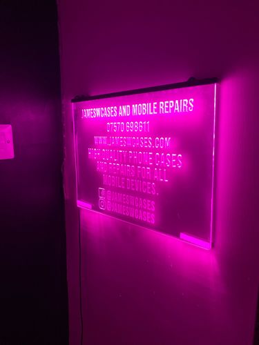 Customer photo review of Personalized Man Cave Two Colors LED Signs (Three Sizes)