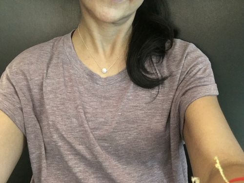 Customer photo review of Amelia solitaire round pearl necklace
