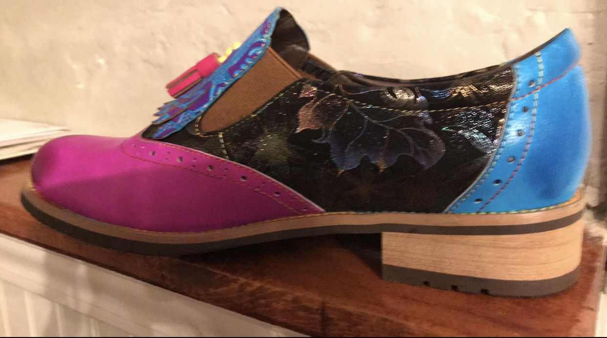 Customer photo review of Bohemian Painted  Brogue Genuine Leather Shoes