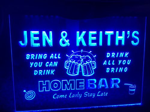 Customer photo review of Personalized Garage With Text Two Colors Home Bar LED Signs (Three Sizes)
