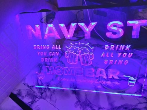 Customer photo review of Personalized Garage With Text Two Colors Home Bar LED Signs (Three Sizes)