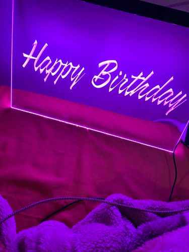 Customer photo review of Personalized Man Cave Two Colors LED Signs (Three Sizes)