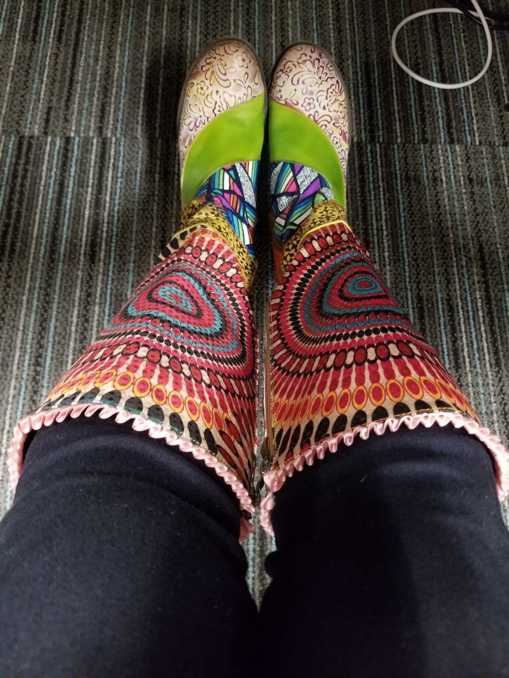 Customer photo review of Casual Retro Leather Boots Knee High Boots